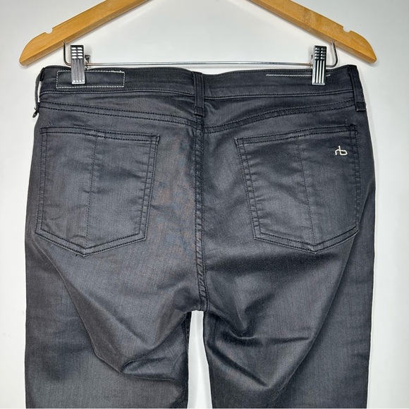 Rag & Bone Black Wax Coated Skinny Jeans Size 30 - Picture 5 of 7